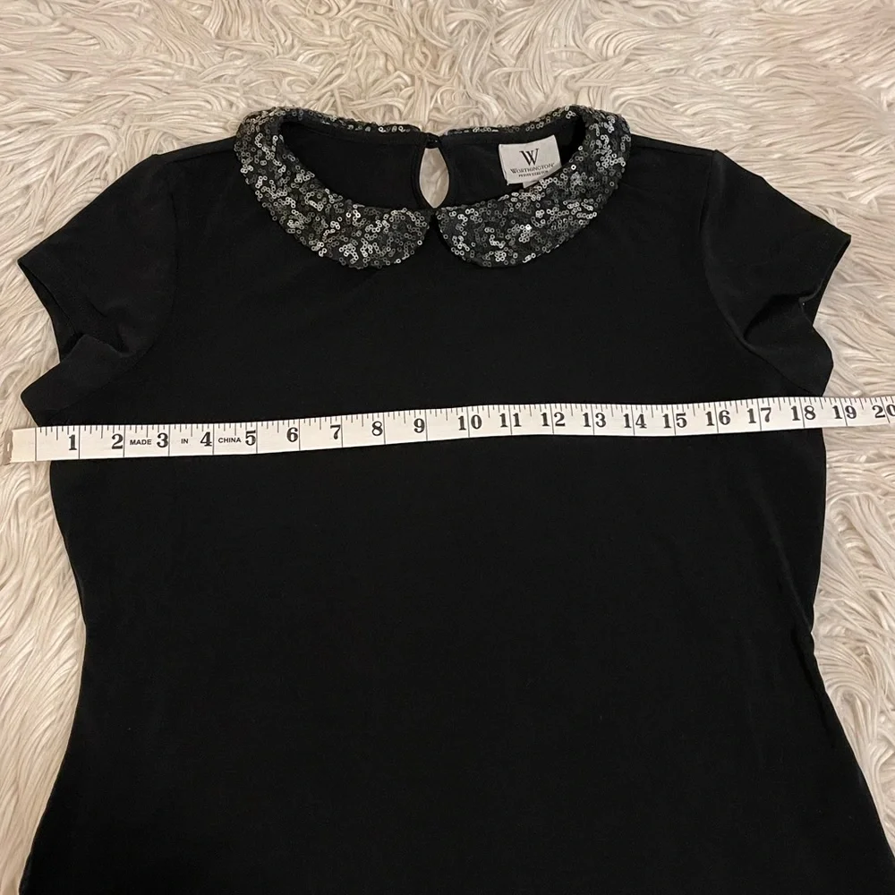 Sequin | Peter Pan collar | Layering tee - Picture 6 of 11